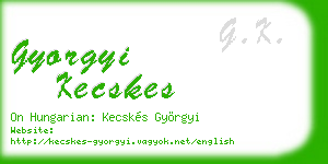 gyorgyi kecskes business card